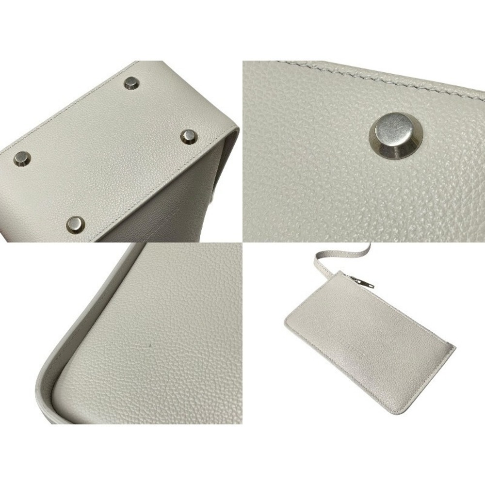 BALENCIAGA North South Tote Bag Shoulder Bag White Leather - Picture 6 of 10